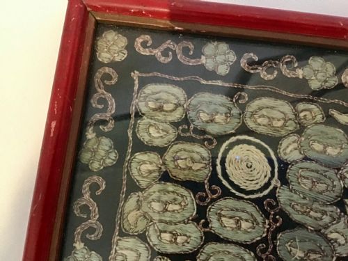 ANTIQUE FRAMED CHINESE SILK RANK BADGE - ADDITIONAL PHOTO 3