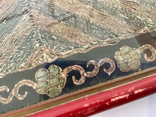 ANTIQUE FRAMED CHINESE SILK RANK BADGE - ADDITIONAL PHOTO 4