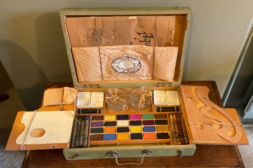 FRENCH ART NOUVEAU WATERCOLOUR ARTIST BOX - ADDITIONAL PHOTO 5