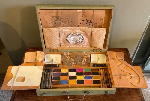 FRENCH ART NOUVEAU WATERCOLOUR ARTIST BOX - ADDITIONAL PHOTO 6