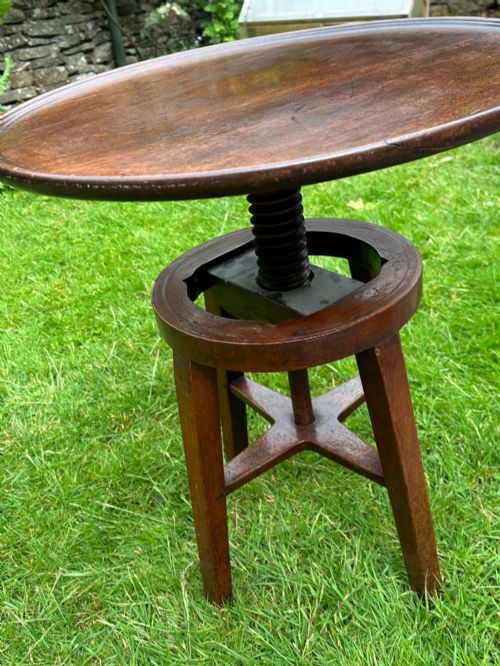 ANTIQUE MAHOGANY ADJUSTABLE WINE TABLE - ADDITIONAL PHOTO 6