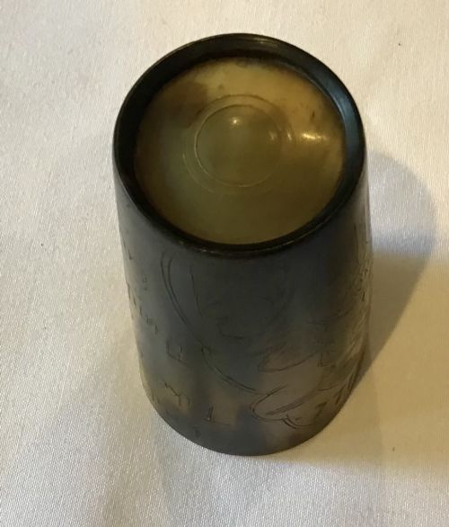 OLD BILL CARVED HORN BEAKER OF WW1 HISTORICAL INTEREST - ADDITIONAL PHOTO 6