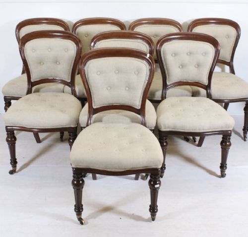 SET OF EIGHT VICTORIAN UPHOLSTERED GILLOWS DINING CHAIRS - ADDITIONAL PHOTO 1