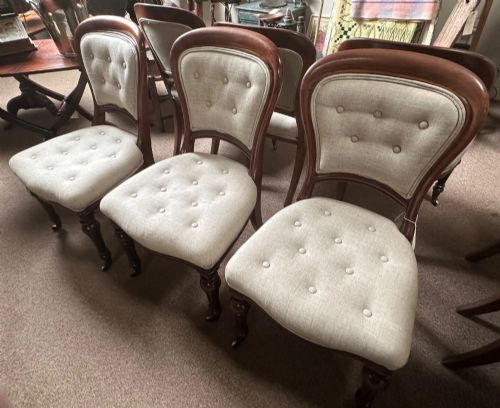 SET OF EIGHT VICTORIAN UPHOLSTERED GILLOWS DINING CHAIRS - ADDITIONAL PHOTO 2
