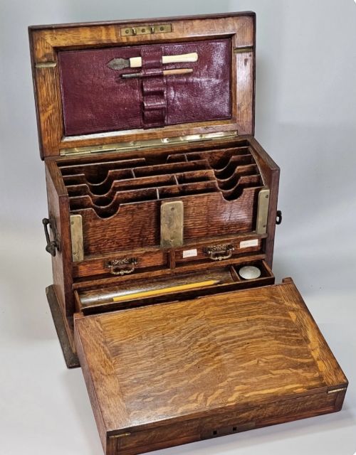 Victorian Oak Stationary Box