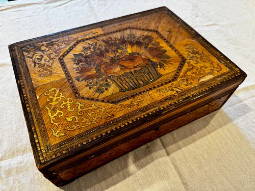 Rare Napoleonic Straw-work Prisoner-of-war Workbox