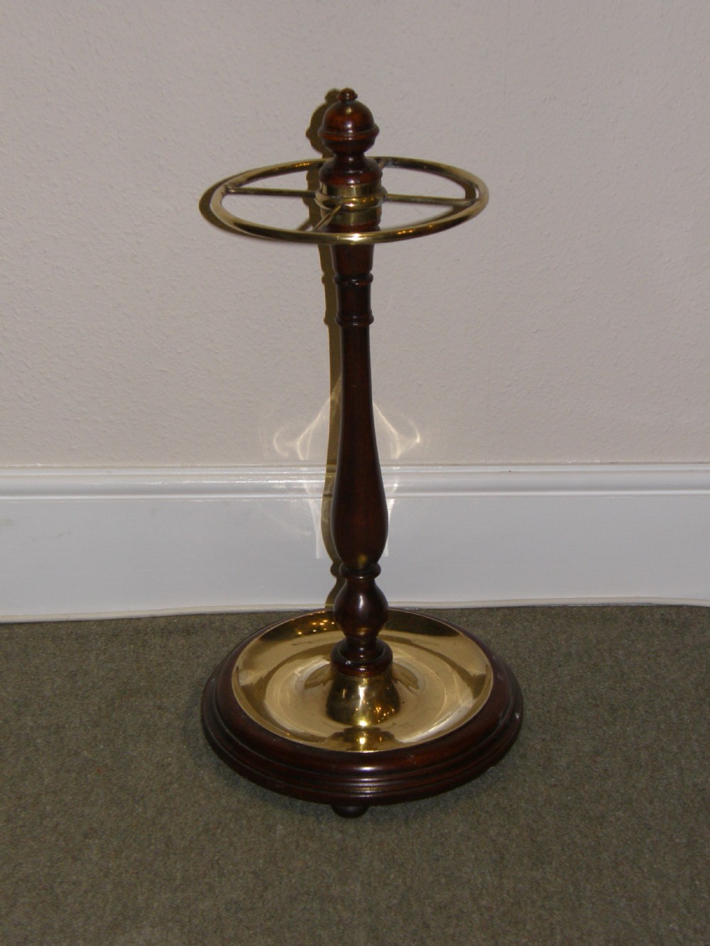 Brass Mahogany Stick Stand