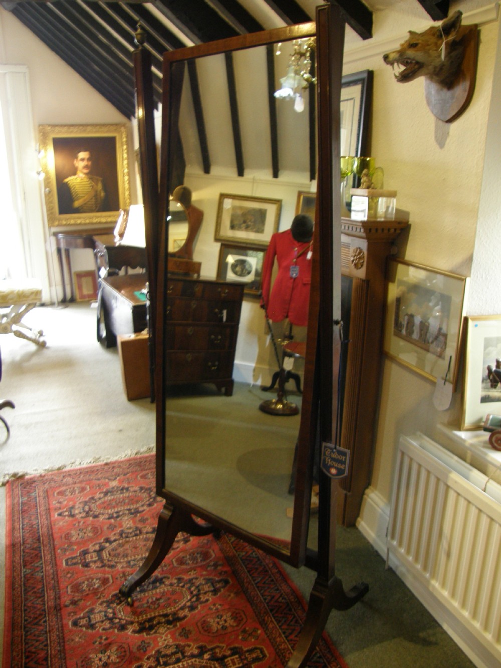 Edwardian Mahogany Cheval Mirror
