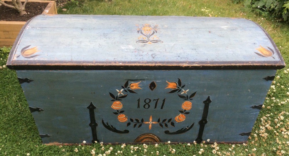 19th Century Folk Art Swedish Wedding Trunk