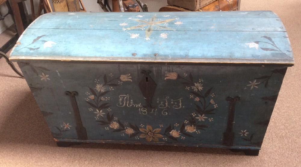 Swedish Folk Art 19th Century Wedding Trunk
