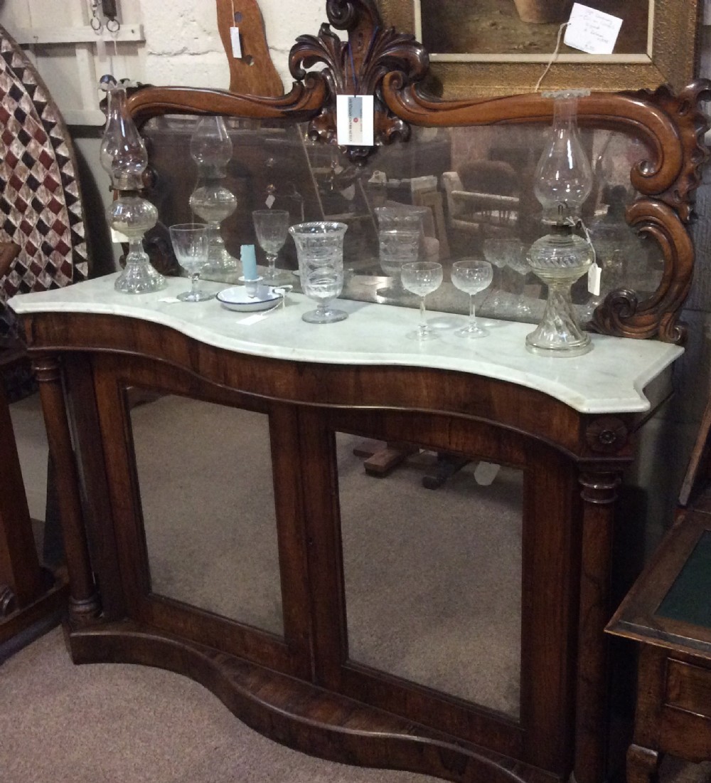 Fine Quality Marble Topped Rosewood Sideboard