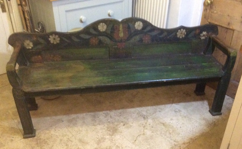 Early 19th century Euopean Bench in original paint 