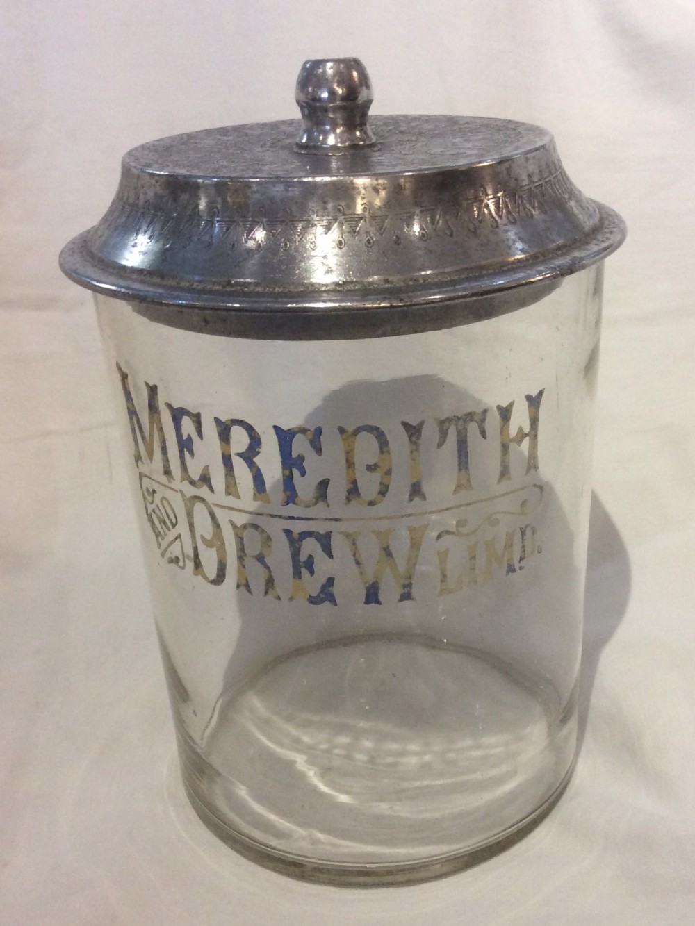 Meredith and Drew Ltd advertising biscuit jar 