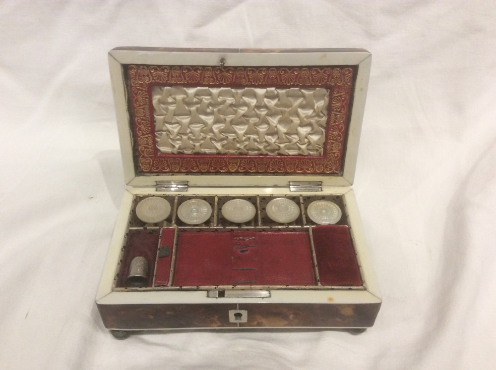 Small Tortoiseshell Sewing Box 