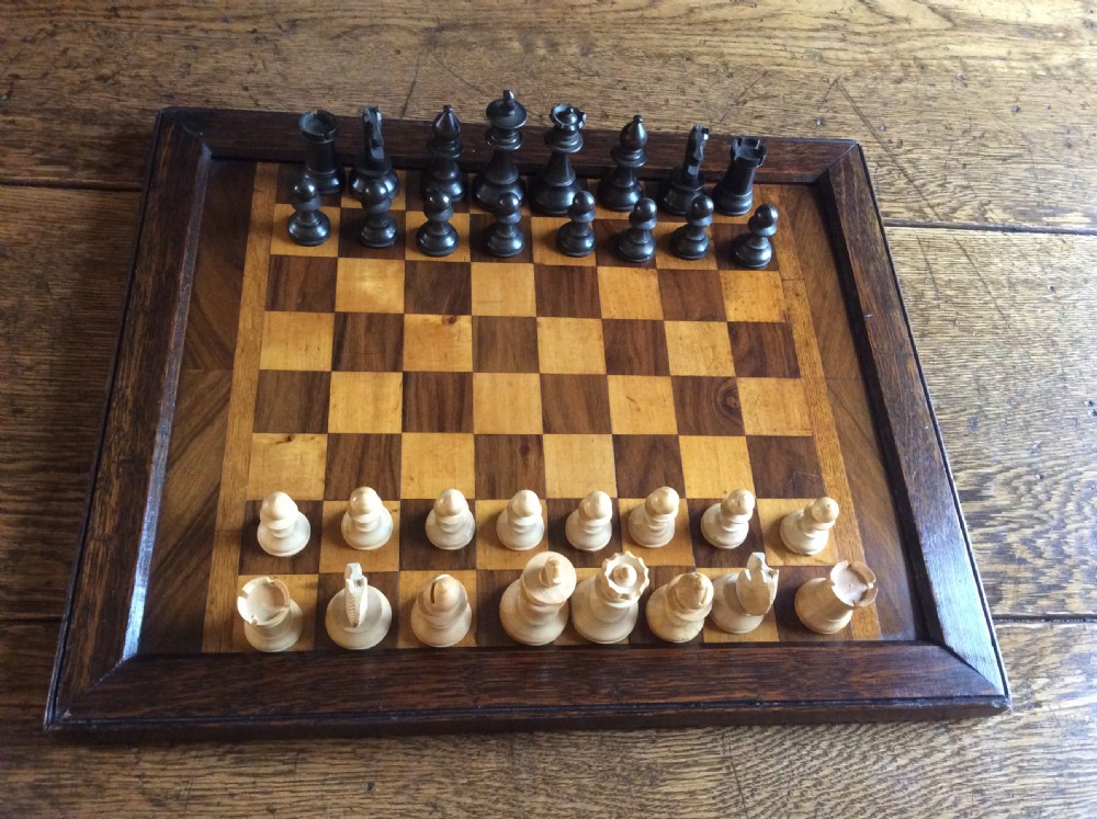 Victorian Boxwood and Kingwood Chess Board 