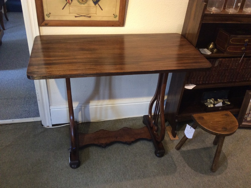 Mahogany Lyre end occasional table 