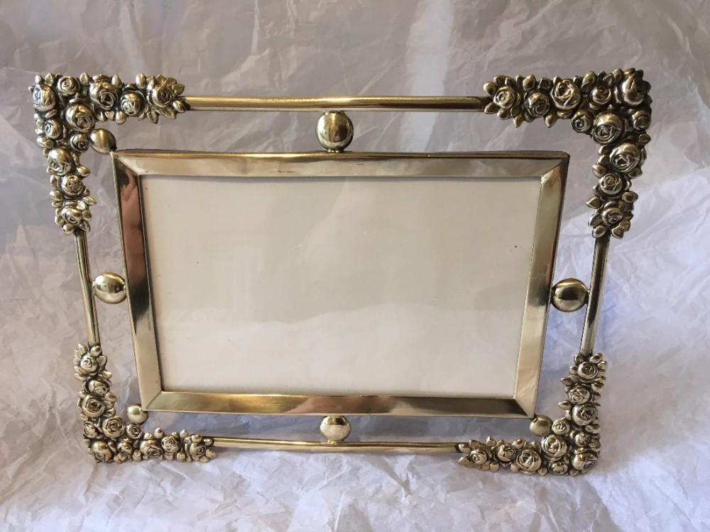 Decorative Victorian brass photo frame 