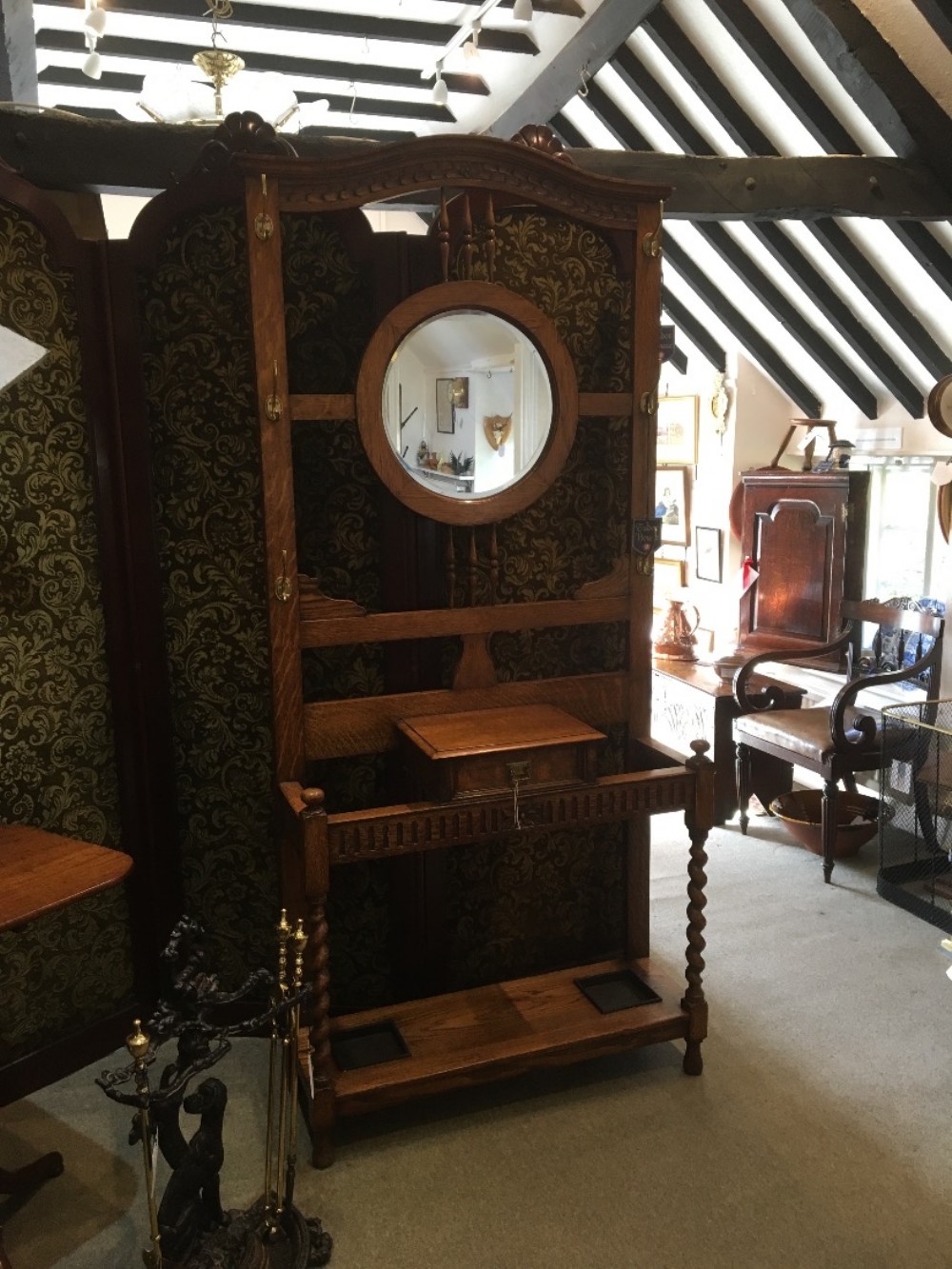 Victorian Oak Hall Stand 