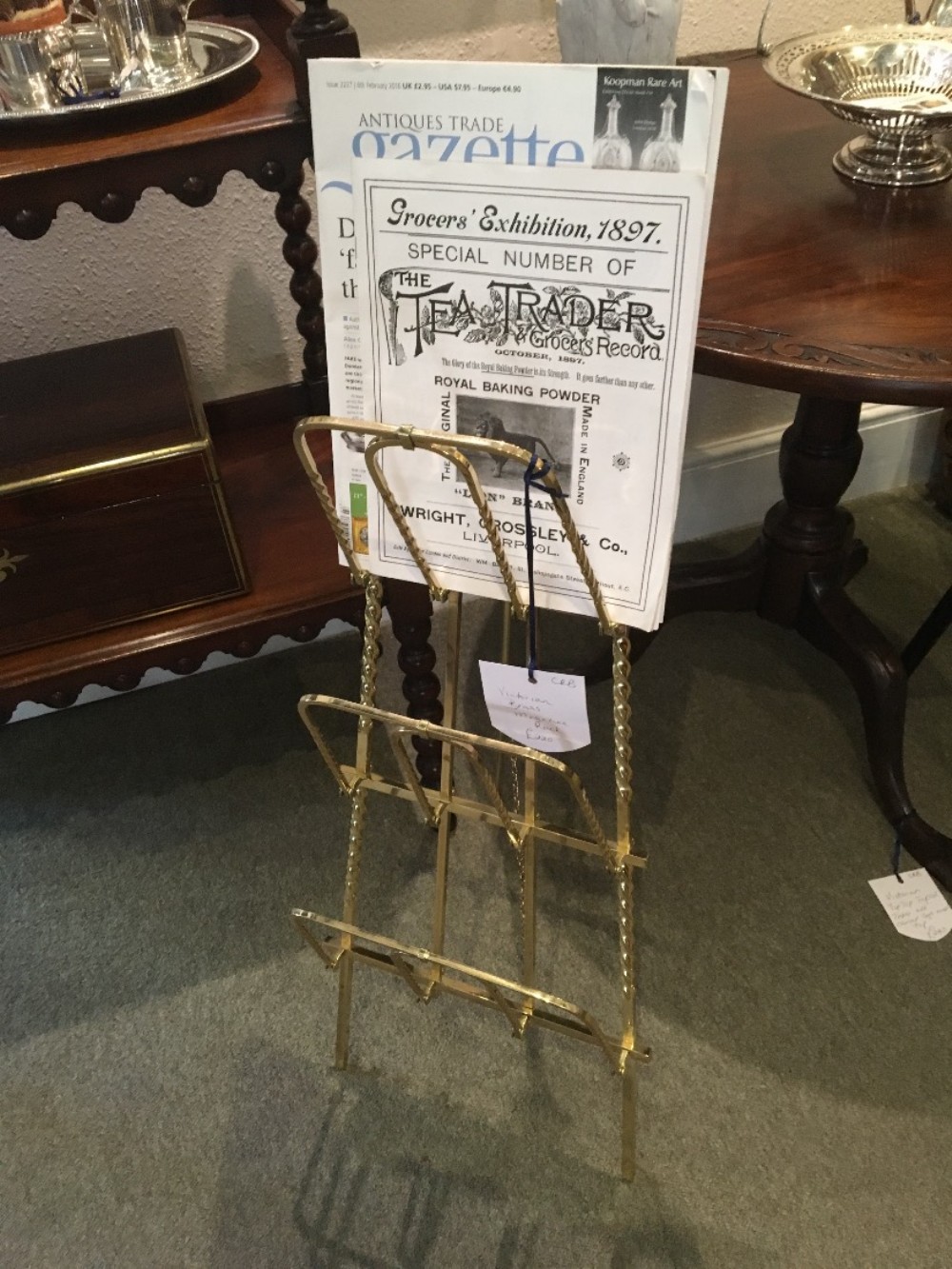 Victorian Brass Magazine Stand 