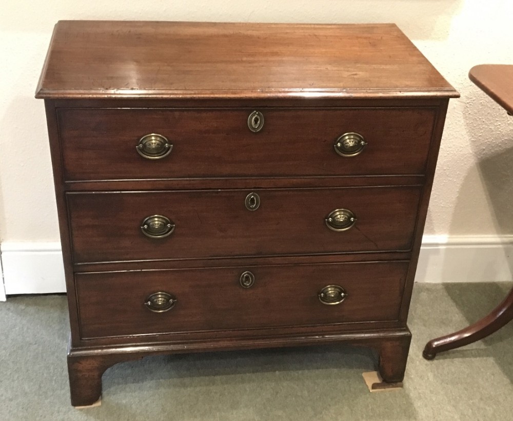 George III Mahogany Three Draw Chest 