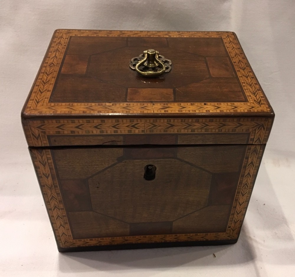 George III parquetry Tea Caddy 