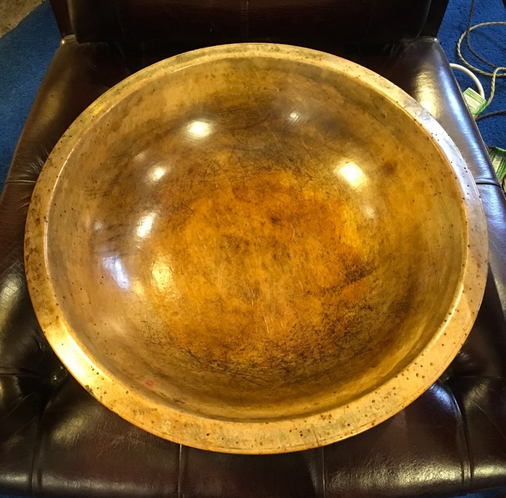 18th Century Welsh sycamore dairy bowl 