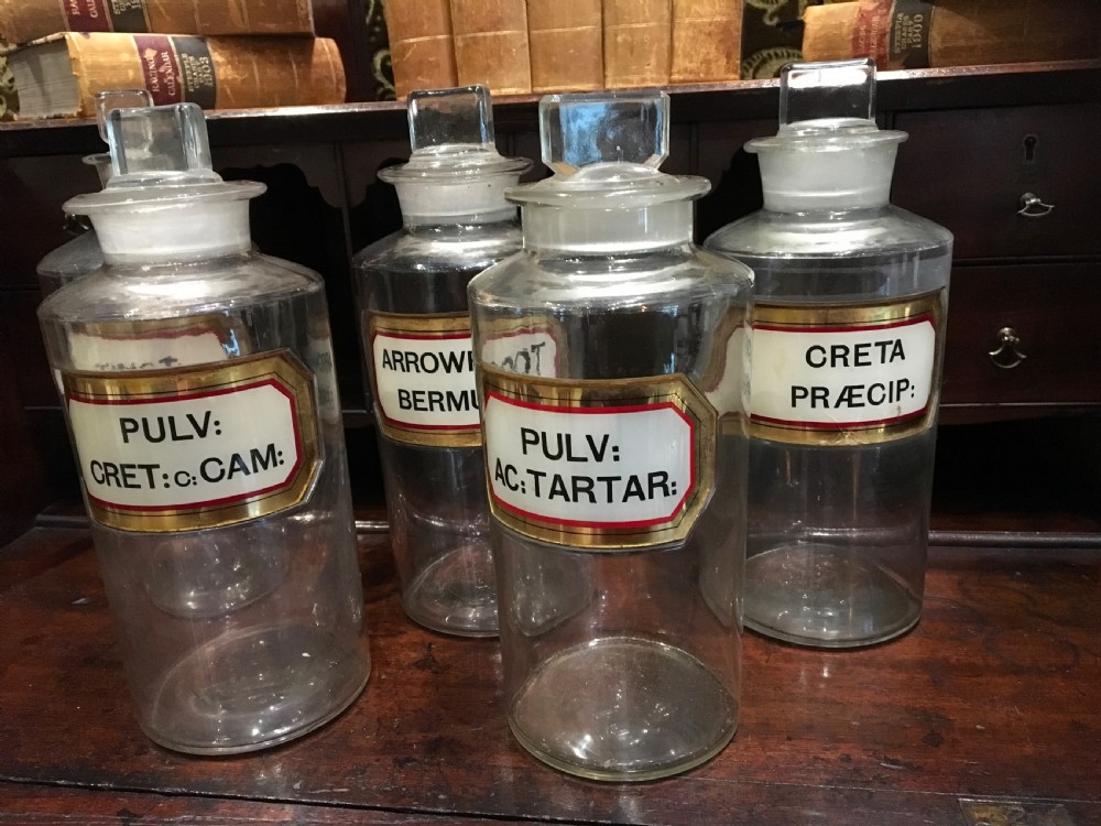 Five large Victorian Apothecary Bottles  View III