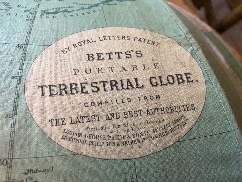 Rare Betts Portable Terrestrial Globe View III
