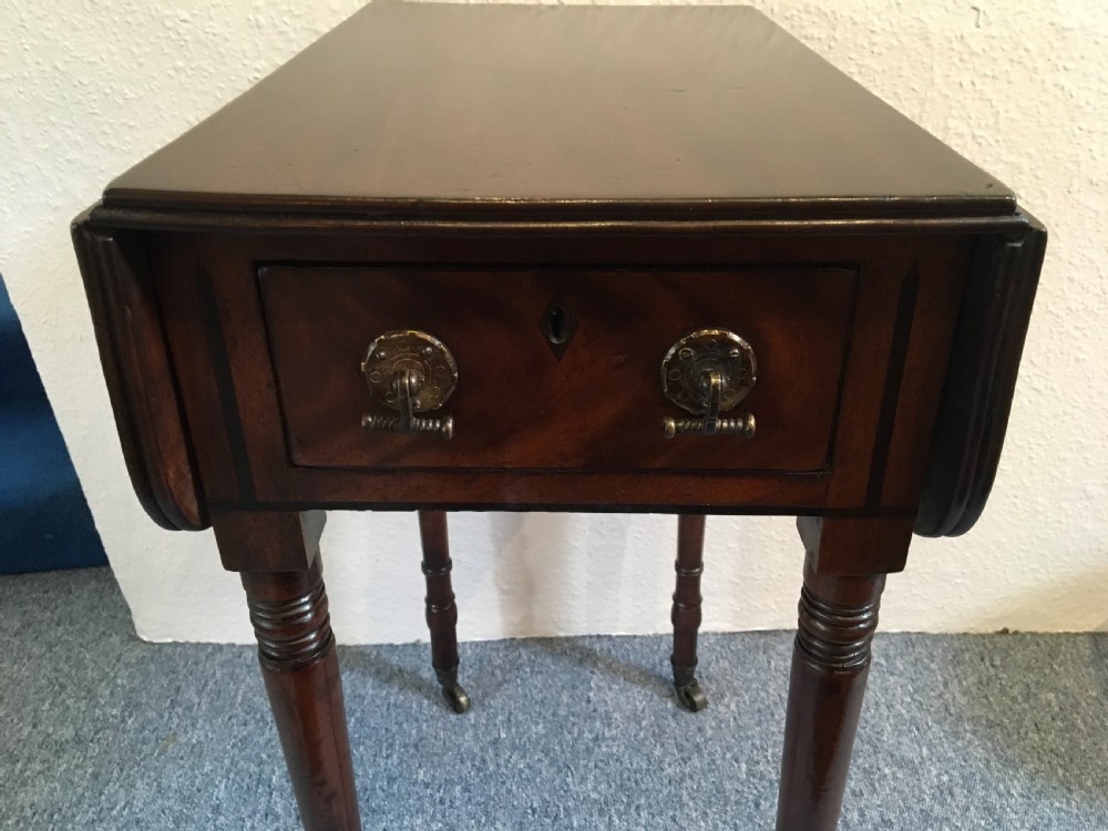 Regency Mahogany inlaid ladies work table  View II