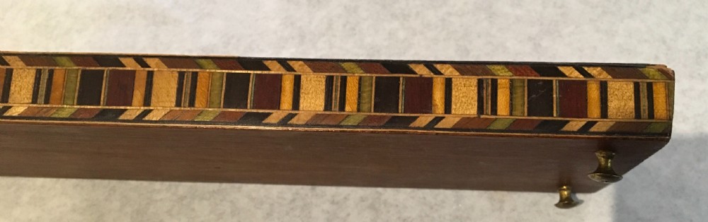 Tunbridgeware cribbage board with Masonic plaque View III