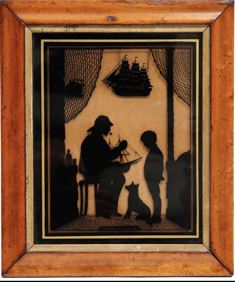 Early 19th Century Silhouettte 'Nelson's First Lesson' 