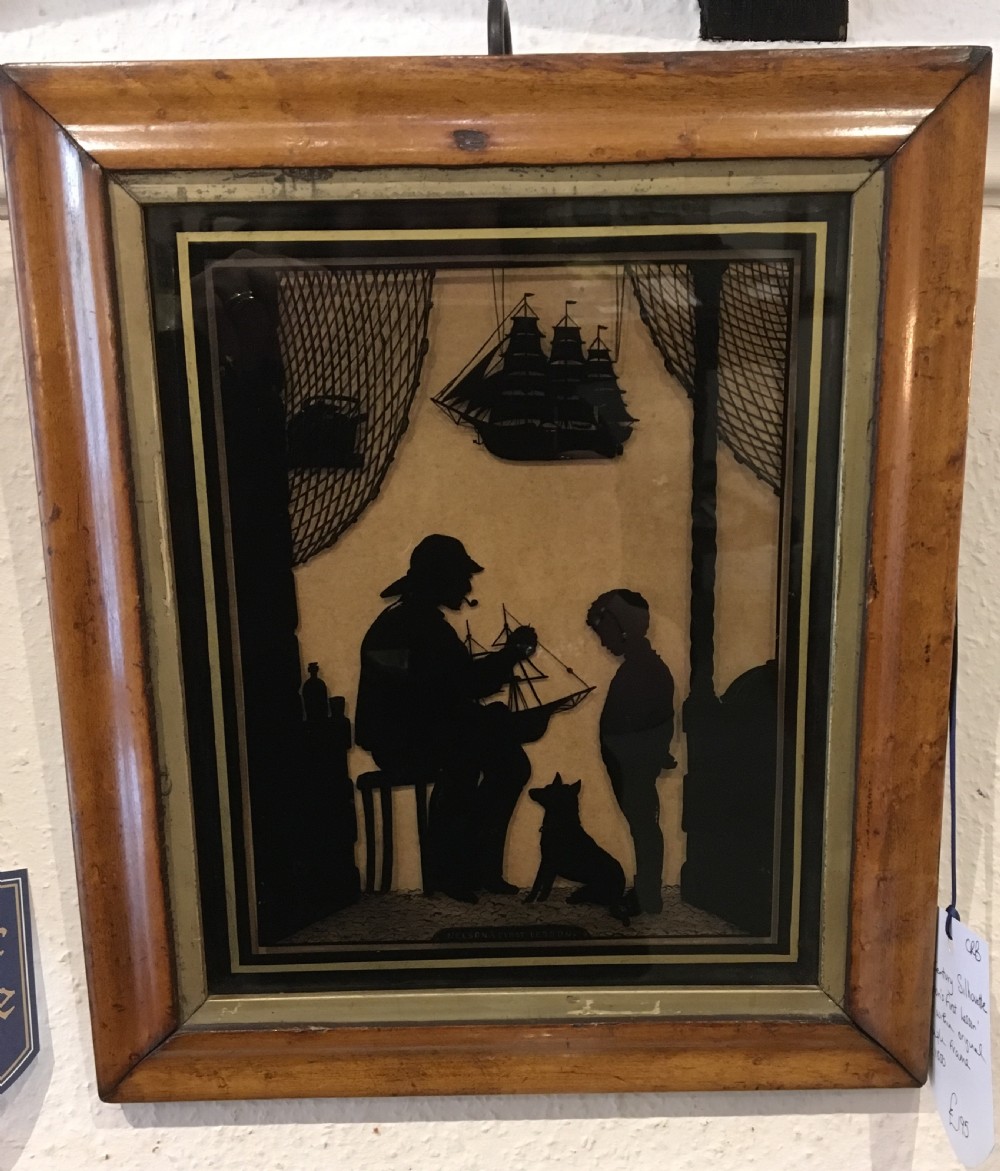 Early 19th Century Silhouettte 'Nelson's First Lesson'  View III