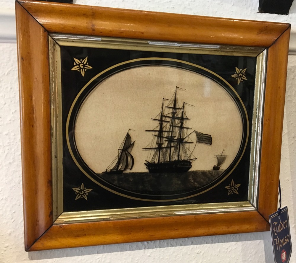 Early 19th Century Silhouettte ' U.S. Frigate Constitutional'  View V