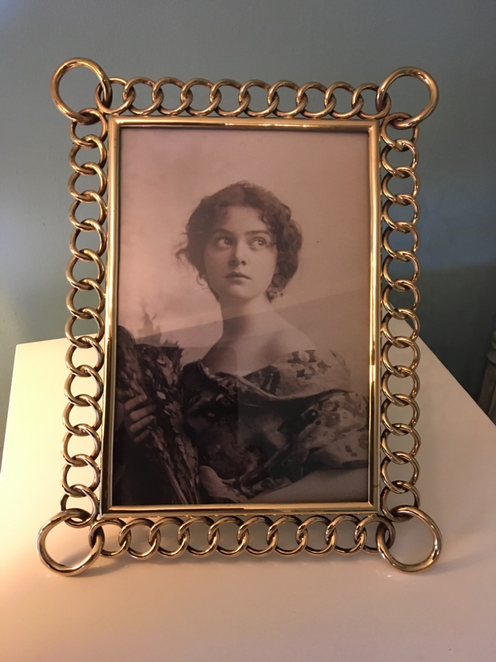 Victorian Brass Chain Link Photograph Frame 