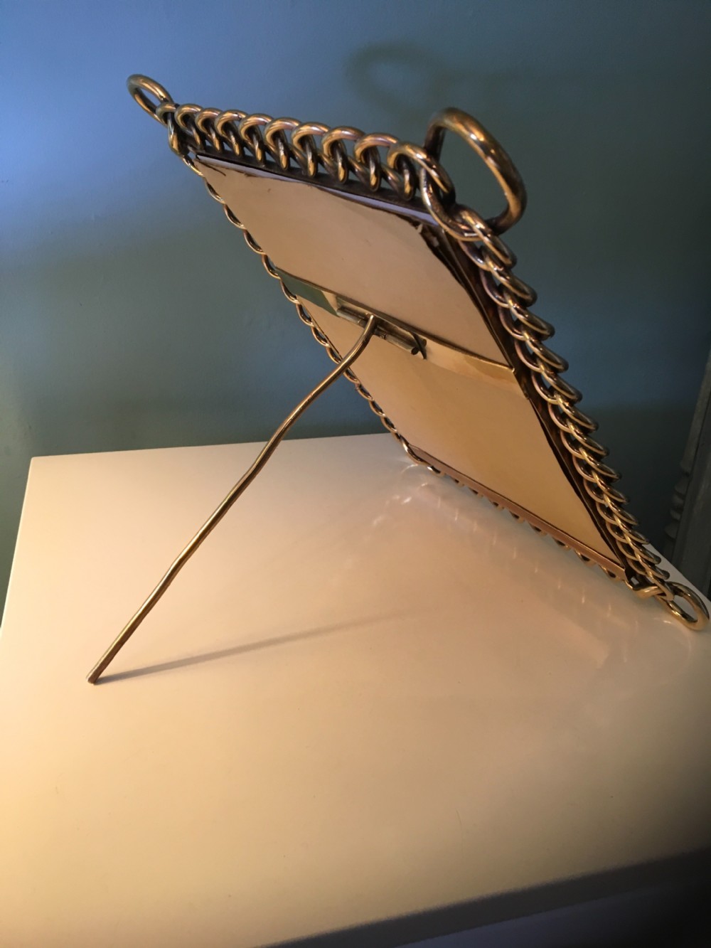 Victorian Brass Chain Link Photograph Frame  View II