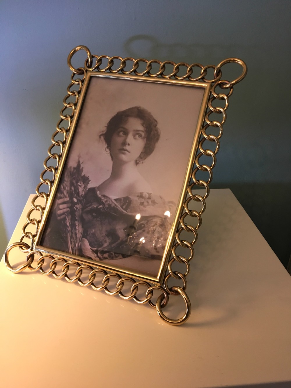Victorian Brass Chain Link Photograph Frame  View III