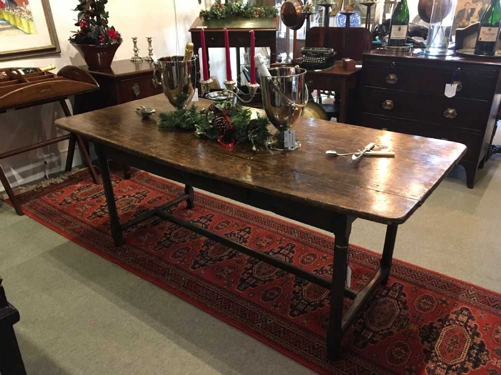 Antique French fruitwood farmhouse table  View II