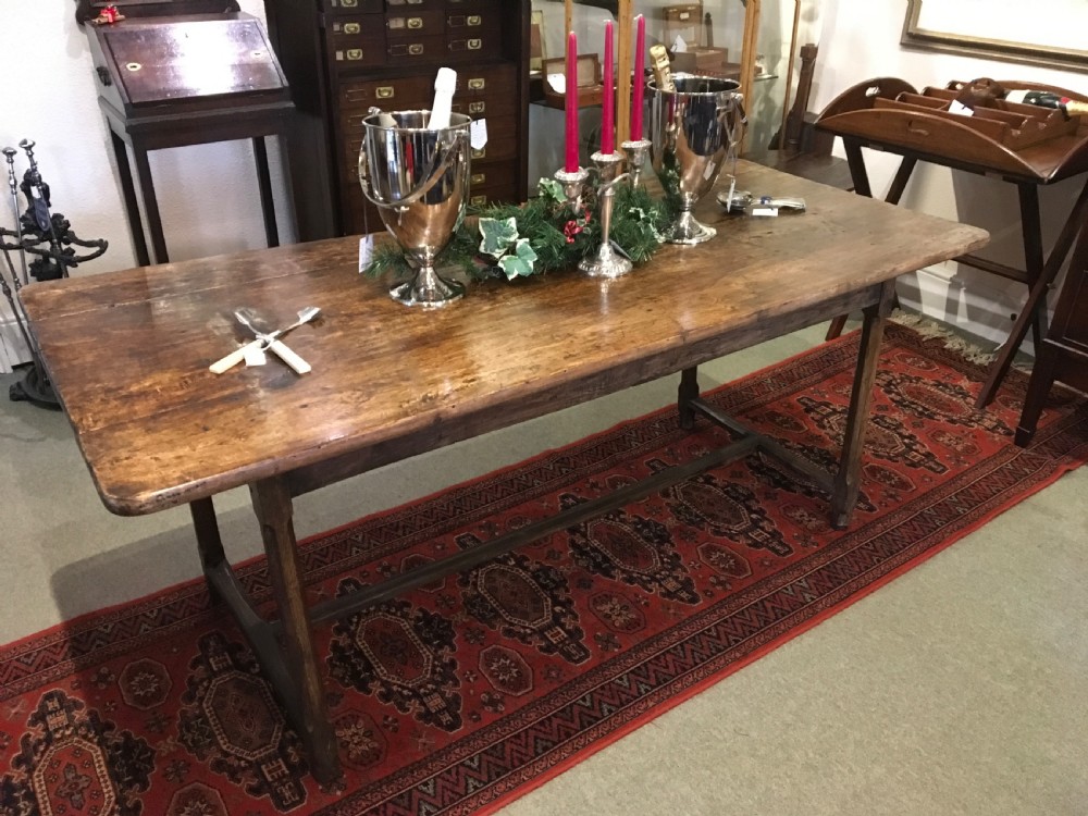 Antique French fruitwood farmhouse table  View III