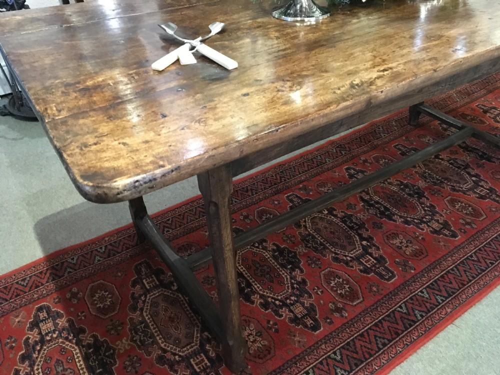 Antique French fruitwood farmhouse table  View IV