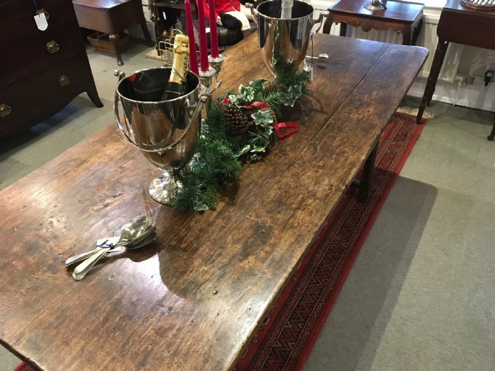 Antique French fruitwood farmhouse table  View VII