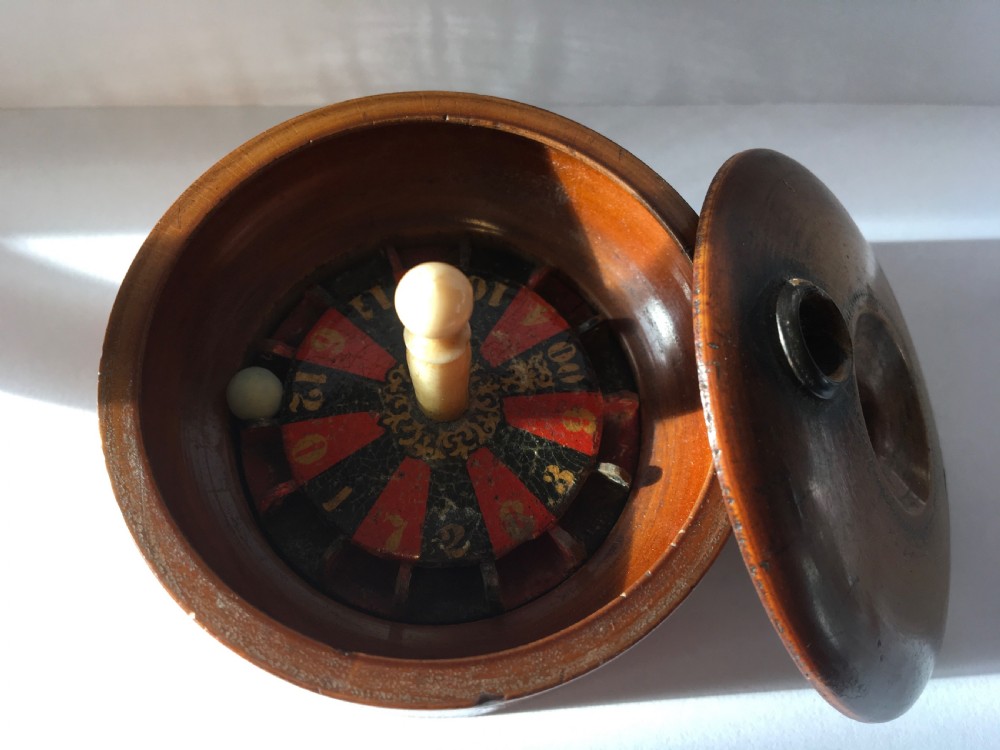 Antique travelling roulette wheel  View V