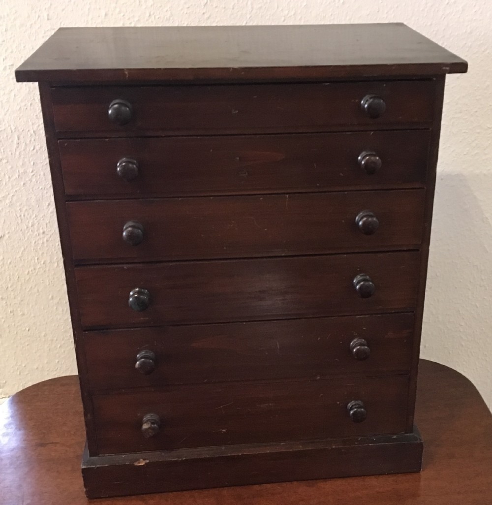 19th Century Collectors chest of six drawers 