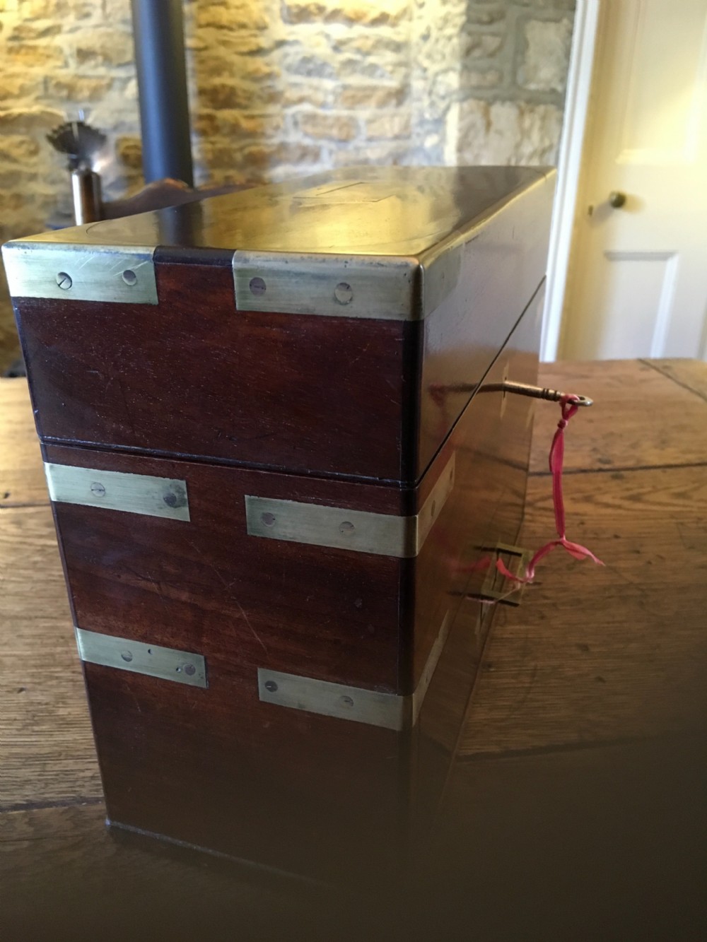 Georgian Mahogany Brass Bound Apothecary Box  View XII