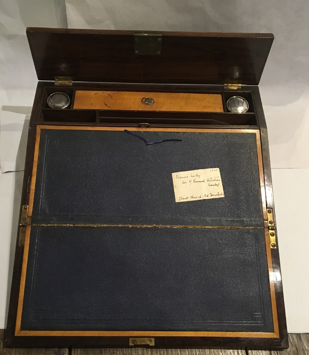 Regency brass inlaid ladies writing slope  View VI