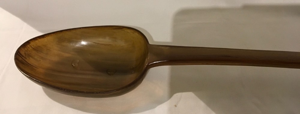 Large 18th Century rat-tail horn spoon  View II