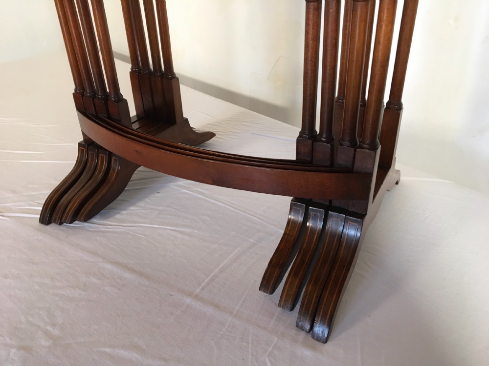 Superb Quartetto of Mahogany and Satinwood Nesting Tables  View IV