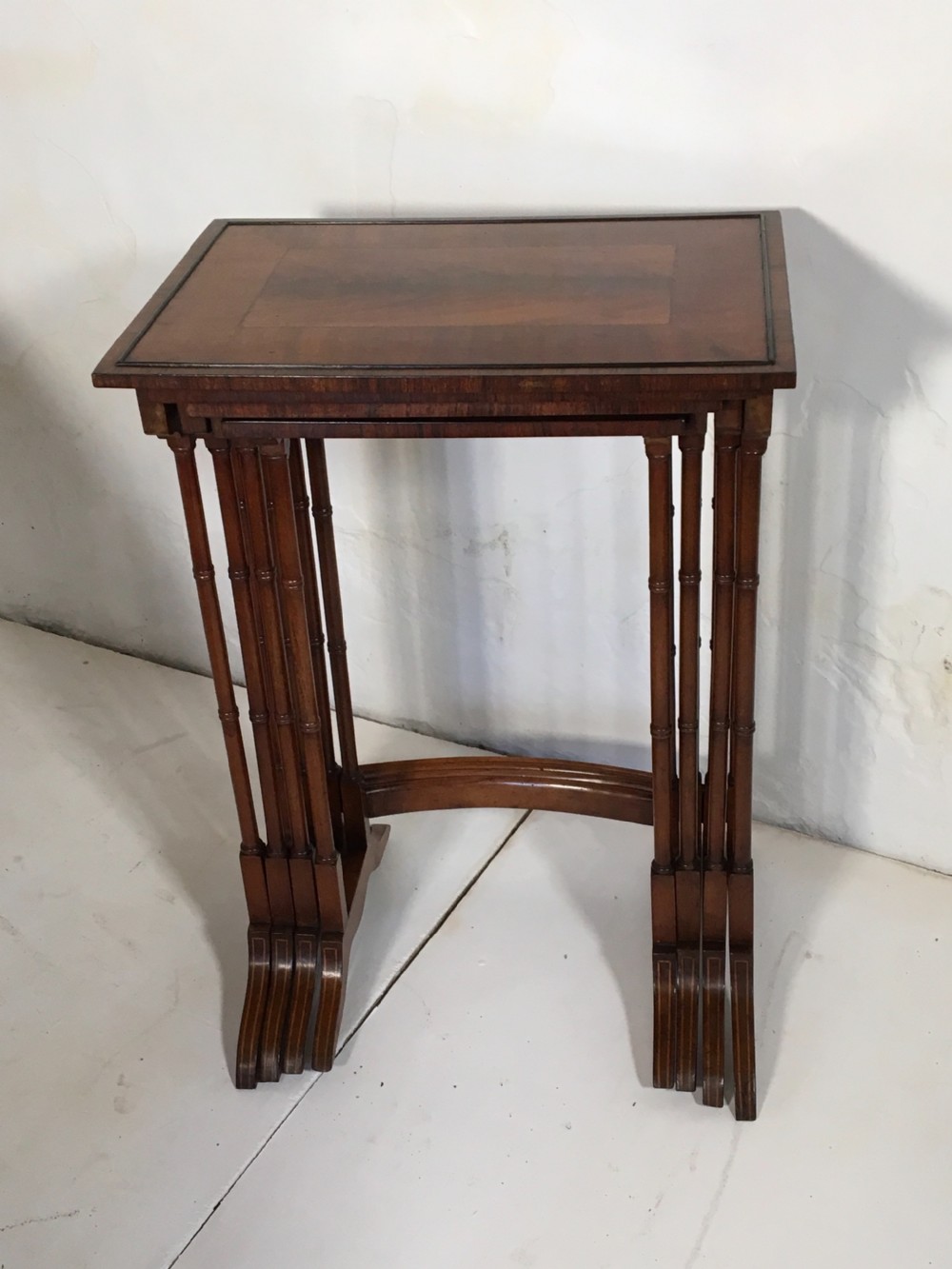 Superb Quartetto of Mahogany and Satinwood Nesting Tables  View VI