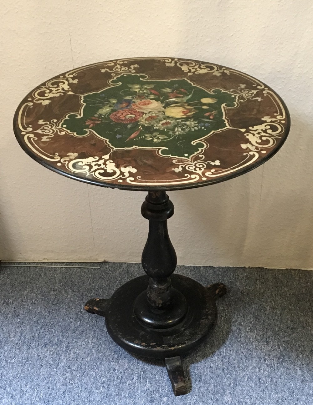 Early Victorian painted slate centre table 