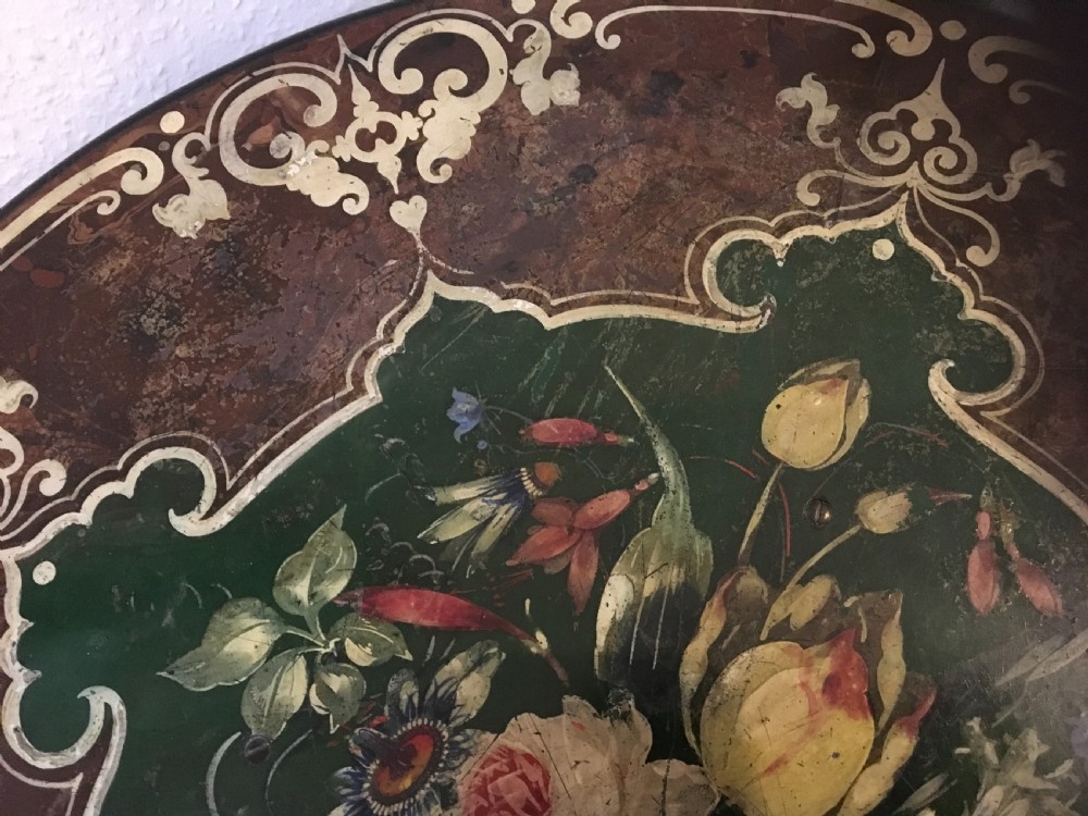 Early Victorian painted slate centre table  View II