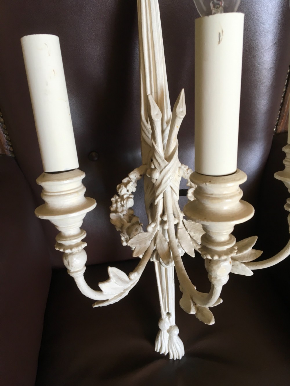 Set of four three branch antique wall lights  View VII